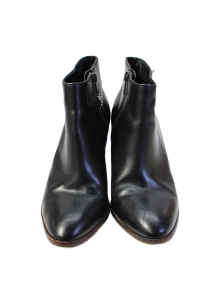 J Crew Womens Leather Pointed Toe Ankle Boots Black Size 8