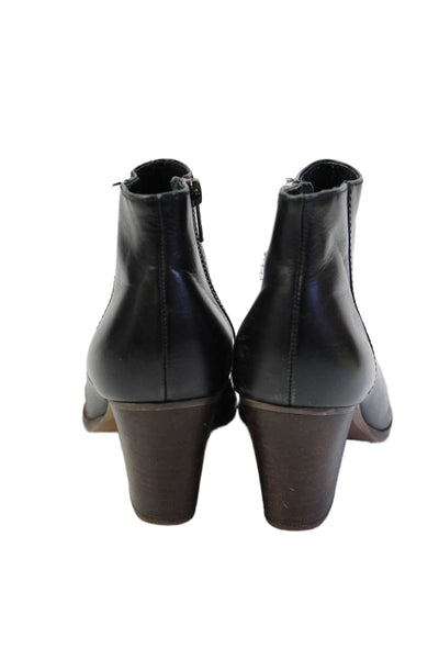 J Crew Womens Leather Pointed Toe Ankle Boots Black Size 8