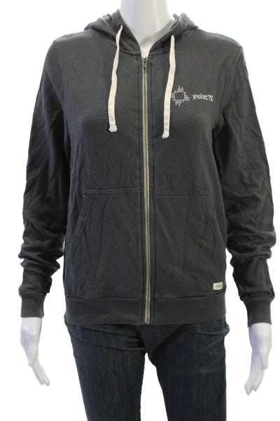 Marine Layer Unisex Dark Gray Full-zip Hoodie Size S