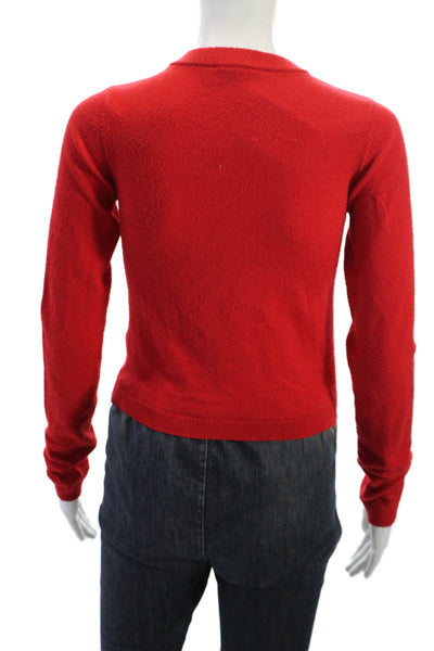 We Wore What Unisex Red Button Crew Neck Long Sleeve Cardigan Size XS