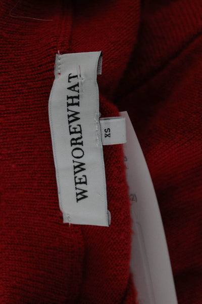 We Wore What Unisex Red Button Crew Neck Long Sleeve Cardigan Size XS