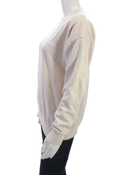 SPRWMN Women Pullover Sweatshirt Beige Crew Neck Long Sleeve Designer Size XS