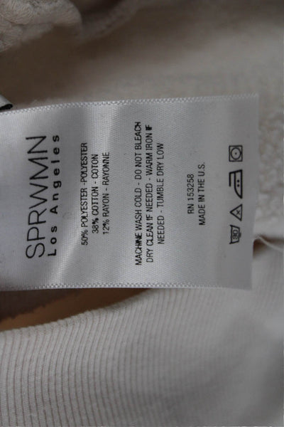 SPRWMN Women Pullover Sweatshirt Beige Crew Neck Long Sleeve Designer Size XS