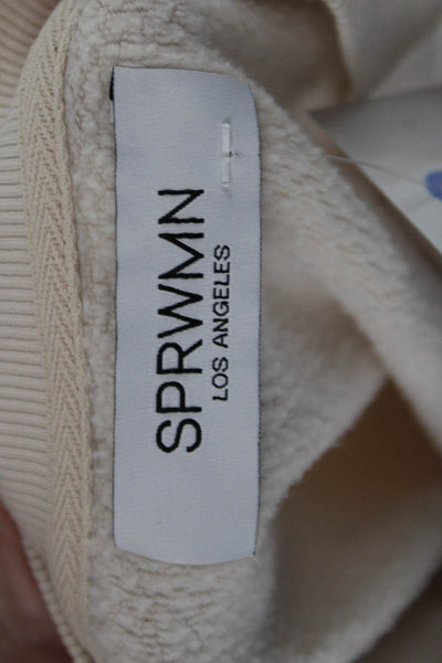 SPRWMN Women Pullover Sweatshirt Beige Crew Neck Long Sleeve Designer Size XS