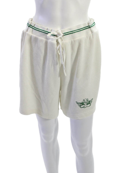 Boys Lie Mens White Sweat Shorts Drawstring Anime Size M