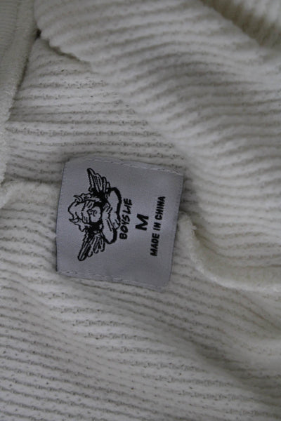 Boys Lie Mens White Sweat Shorts Drawstring Anime Size M