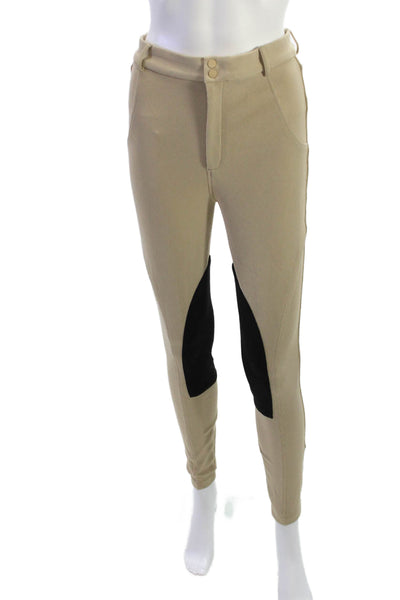 We Wore What Womens Beige Button Front Pants Horse Theme Fall Size S