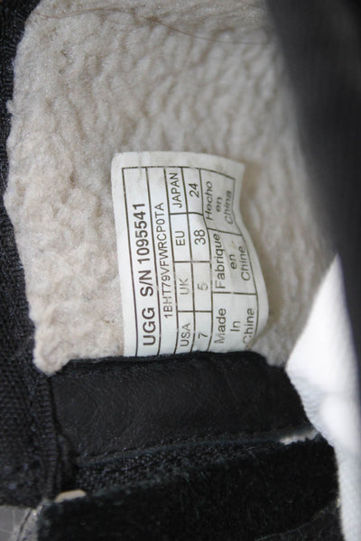 Ugg Womens Suede Zip Ankle Boots Shoes Black White Size 7