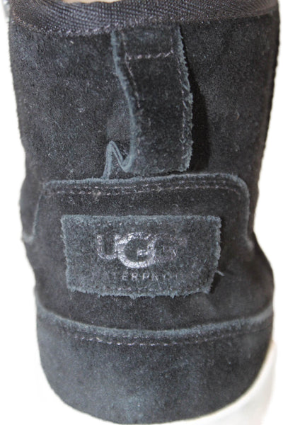 Ugg Womens Suede Zip Ankle Boots Shoes Black White Size 7