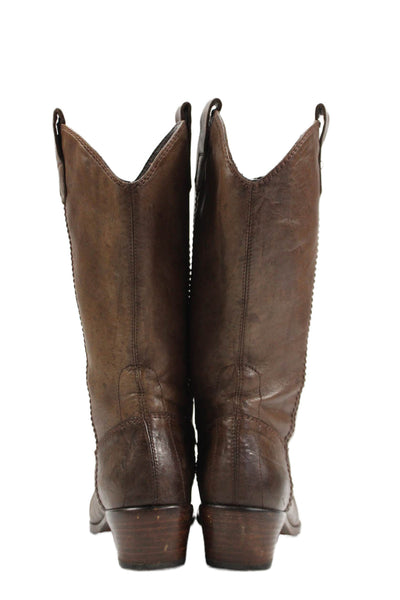 Alberto Fermani Womens Leather Medium Heels Cowboy Boots Shoes Brown Size 7.5