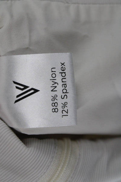 Vixii Womens Windbreaker White High Neck Zip Long Sleeve Nylon Spandex Size XS