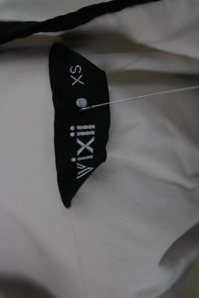 Vixii Womens Windbreaker White High Neck Zip Long Sleeve Nylon Spandex Size XS