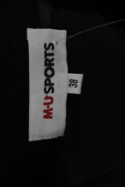 M.U Sports Women Collared Polo Short Sleeve Black Polka Dot Graphic Size 38