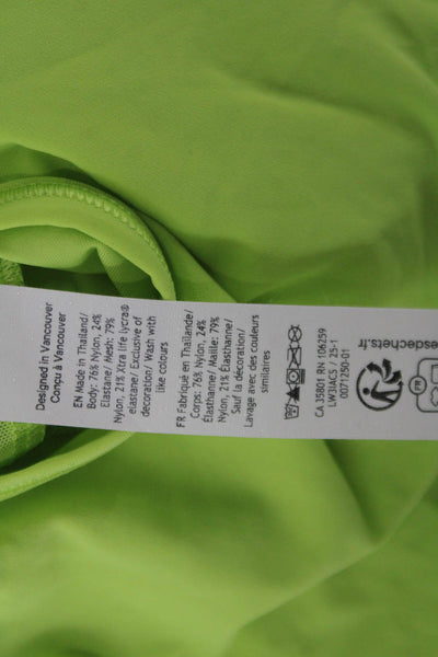 Lululemon Women Yellow Basic Tee Short Sleeve Crew Neck Nylon Elastane Size 2