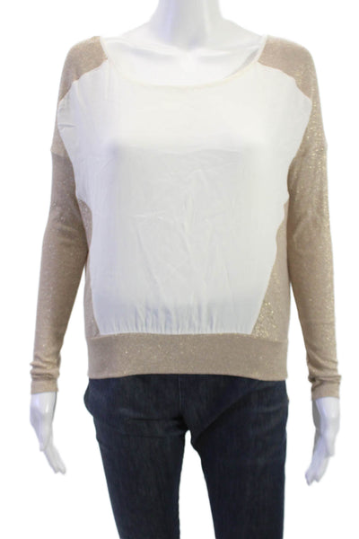 Patrizia Pepe Unisex Pullover Sweater Beige Long Sleeve Round Neck Size 0
