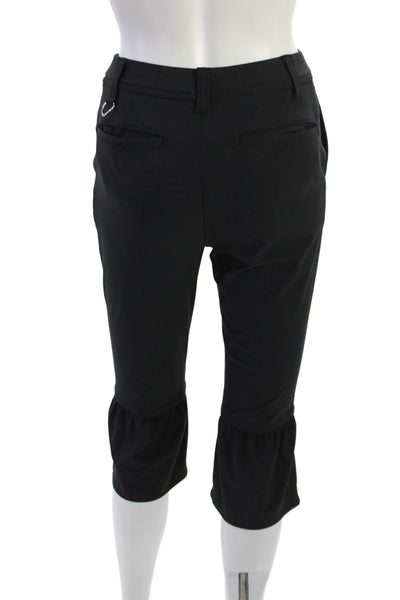 M.U Sports Women Black Capri Pants Polyester Buckle Size XS