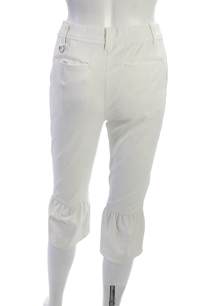 M.U Sports Womens Capri Bloomer Pants White Polyester Buckle Size XS