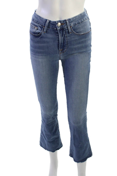 Frame Womens Cropped Flared Jeans Blue Low Rise Size 24
