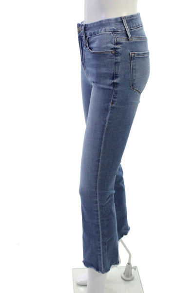Frame Womens Cropped Flared Jeans Blue Low Rise Size 24