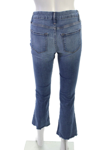 Frame Womens Cropped Flared Jeans Blue Low Rise Size 24