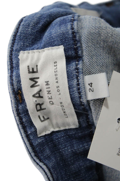 Frame Womens Cropped Flared Jeans Blue Low Rise Size 24