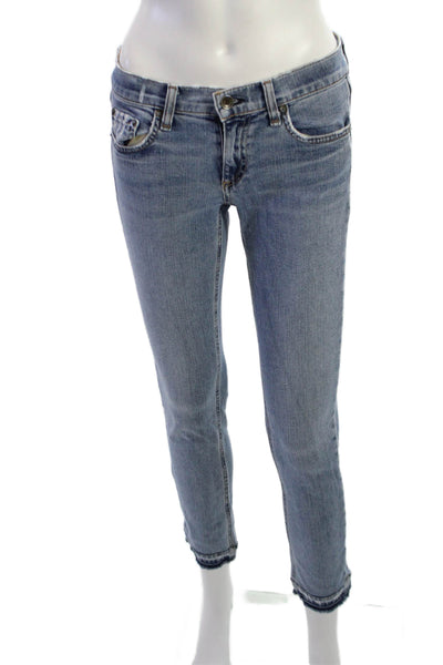 Rag & Bone Jean Women Light Blue Ankle Cropped Skinny Jeans Size 24