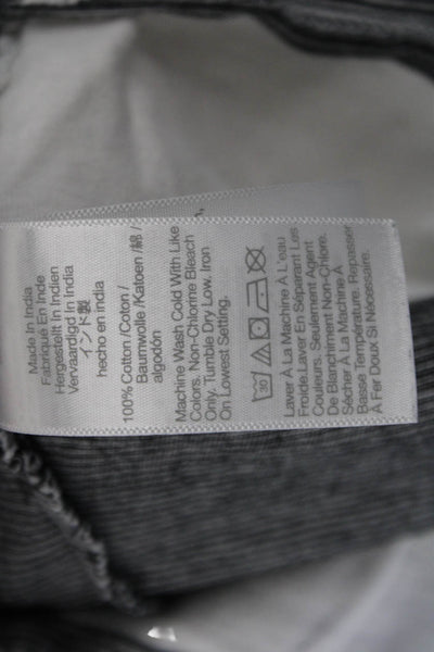 Madewell Women Striped Cotton Crew Neck Long Sleeve Jersey T-Shirt Gray Size S