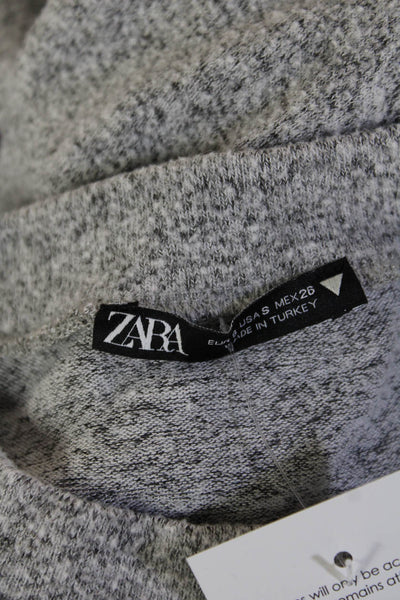 Zara Unisex Pullover Sweater Gray Crew Neck Long Sleeve Polyester Size S