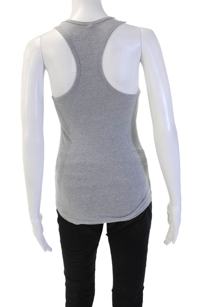 Soul Cycle Women Gray Basic Sleeveless Tank Round Neck Graphic Print Size XS
