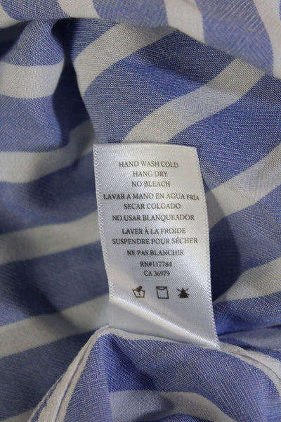 Rails Womens Petite Rayon Striped Collared Button-Up Long Sleeve Blue Size XS