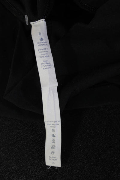 Lululemon Womens Cropped Capri Leggings Black Graphic Print Size 6
