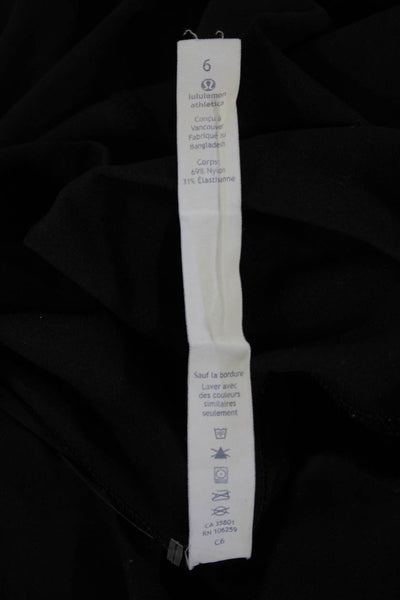 Lululemon Womens Cropped Capri Leggings Black Graphic Print Size 6