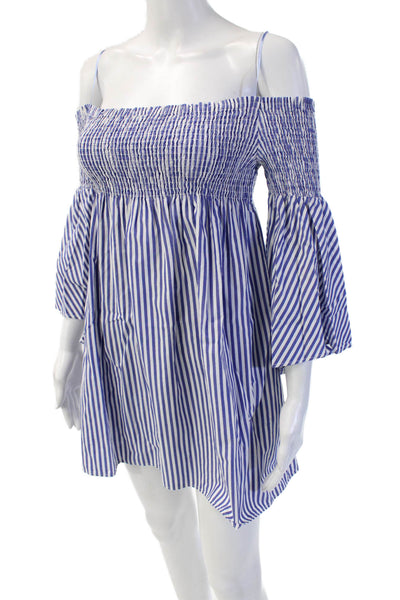 Zara Woman Womens Striped Blue Shirt Dress Cotton Size XS
