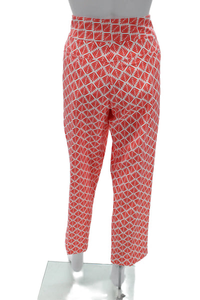 Tail Women Ankle Cropped Red Aztec Geometric Pants Tall Size 14