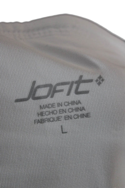 JoFit Women Maternity White Pants Zip Poly Spandex Inseam 33 Size L