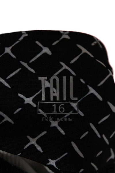 Tail Womens Cropped Black Geometric Pants Size 16