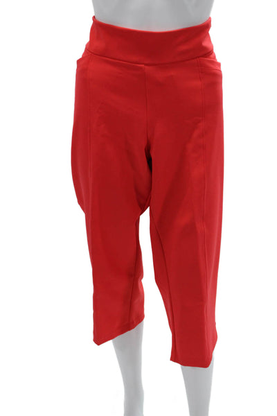 Tail Womens Red Cropped Capri Pants Polyester Spandex Stretch Size 16