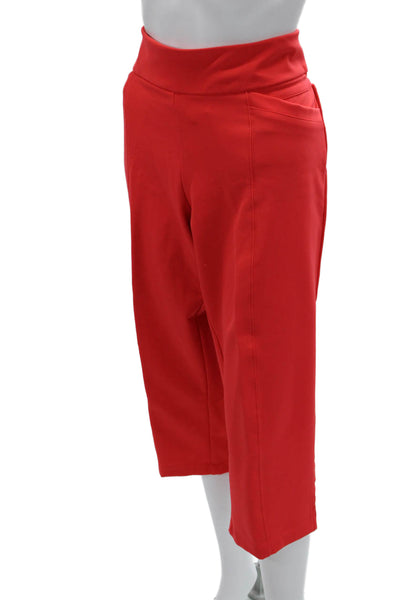 Tail Womens Red Cropped Capri Pants Polyester Spandex Stretch Size 16