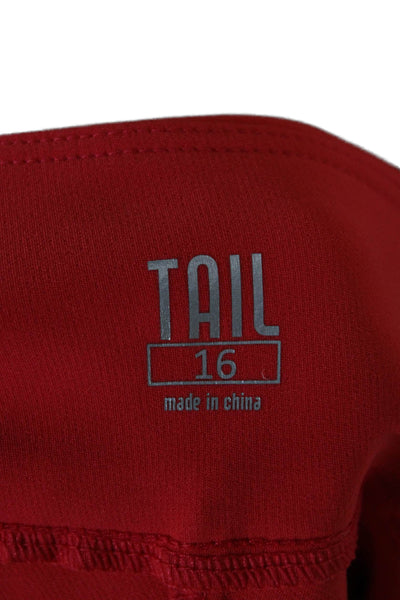 Tail Womens Red Cropped Capri Pants Polyester Spandex Stretch Size 16