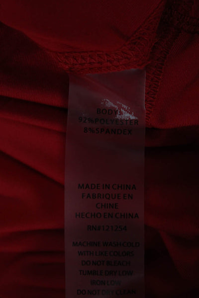 JoFit Unisex Pullover Sweatshirt Red Mock Neck Zip Long Sleeve Size L