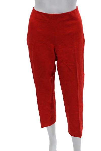 SoCa St. John Women Cropped Dress Pants Red Zip Size 8