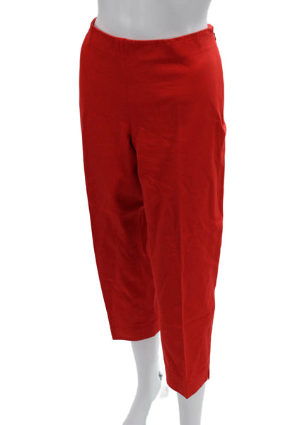 SoCa St. John Women Cropped Dress Pants Red Zip Size 8
