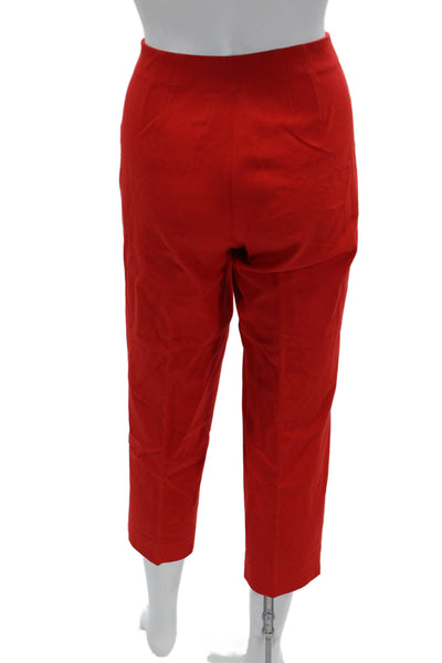 SoCa St. John Women Cropped Dress Pants Red Zip Size 8