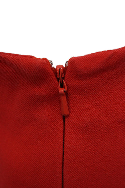 SoCa St. John Women Cropped Dress Pants Red Zip Size 8