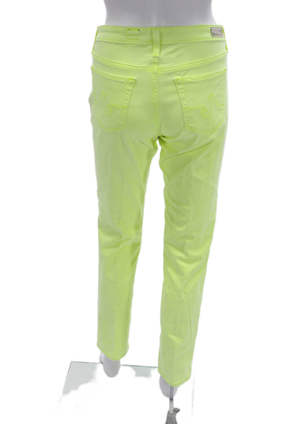 AG Adriano Goldschmied Womens High Rise Ankle Pants Yellow 80% Cotton Size 29