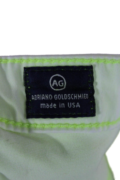 AG Adriano Goldschmied Womens High Rise Ankle Pants Yellow 80% Cotton Size 29