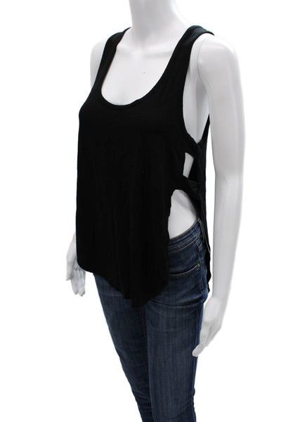 Beyond Yoga Women Basic Sleeveless Tank Black Cotton Round Neck Size S