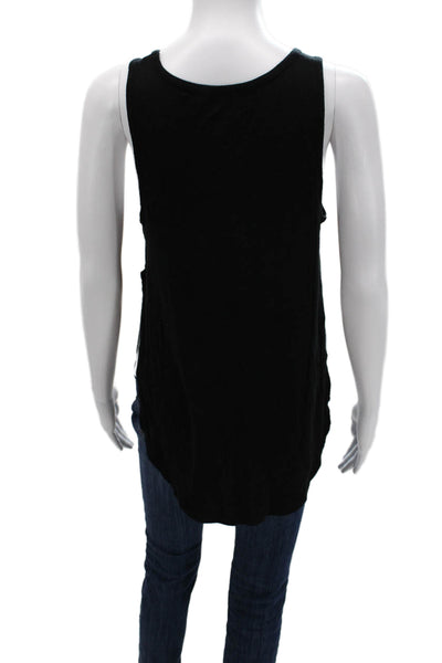 Beyond Yoga Women Basic Sleeveless Tank Black Cotton Round Neck Size S