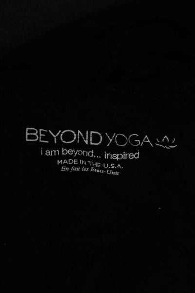 Beyond Yoga Women Basic Sleeveless Tank Black Cotton Round Neck Size S