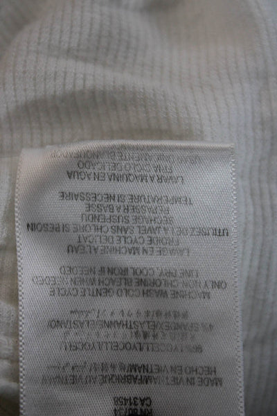 BCBGMAXAZRIA Womens Basic White Sleeveless Tank Top Round Neck Size M